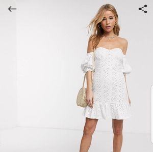 ASOS white off shoulder dress